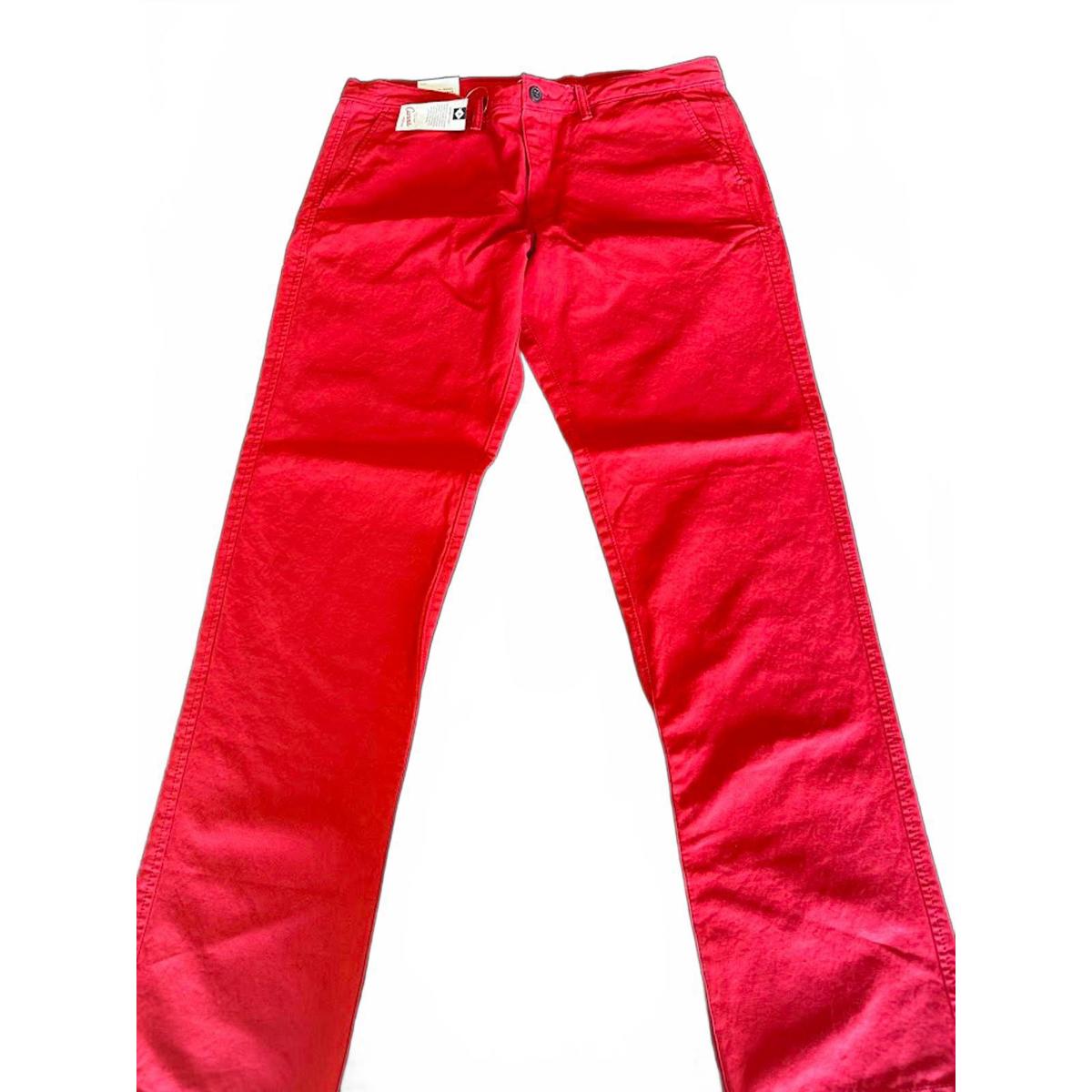 Lands’ End Canvas 608 Slim Red Pants 36x32 Nwt